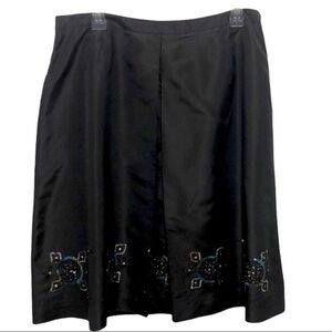 Kate Hill Gray Silk Sequin Skirt 14P
